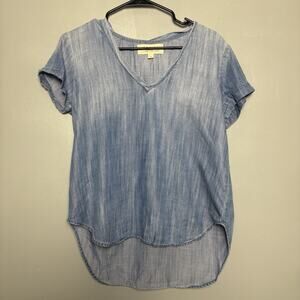 Anthropologie Cloth & Stone Women’s Blue Blouse Top Boho Tencel Small